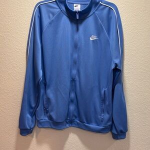 Nike Light Blue Men's Track Jacket with White Piping